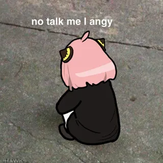 😤 Anya Forger Spy × Family no talk me I angy Anime, Spy x Family, Anya Forger, Meme, En colère, Pas parler telegram sticker