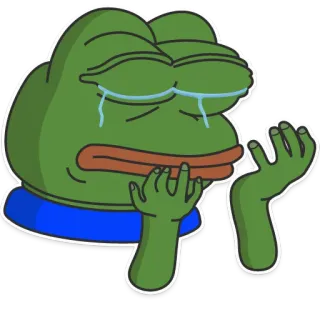 😭 Pepe the Frog pepe, frog, meme, sad, crying telegram sticker