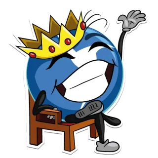 👑 rei, coroa, desenho animado, emoji, mascote, real telegram sticker