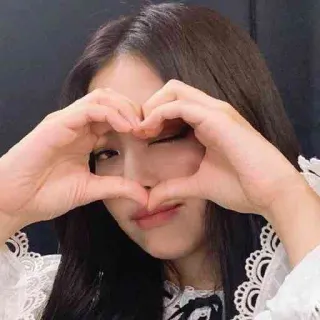 ❤️ mulher, coração, amor, fofo, coreano, selfie, bonita, olhos, piscadela telegram sticker