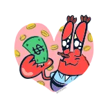 😔 Mr. Krabs Spongebob Squarepants Don Cangrejo, Bob Esponja, dinero, personaje de dibujos animados, Nickelodeon, animado telegram sticker