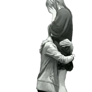 ❤️ abbraccio, amore, coppia, romantico, affetto, emozioni telegram sticker