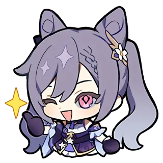 👍 Keqing Genshin Impact keqing, genshin impact, videojuego, anime, chibi, personaje telegram sticker