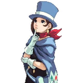 🤔 Trucy Wright Ace Attorney 魔法, キャラクター, ゲーム, アニメ, 可愛い telegram sticker