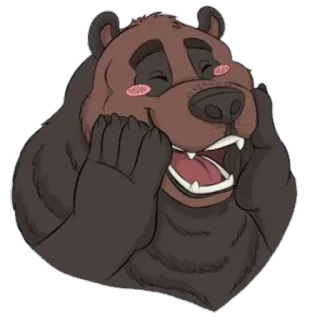 😂 Bär, Cartoon, Fröhlich, Lächeln, Niedlich whatsapp sticker