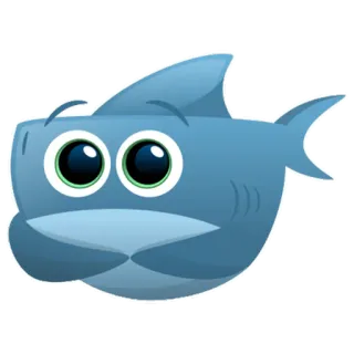 🙊 鲨鱼, 可爱, 卡通, 鱼, 动物 telegram sticker