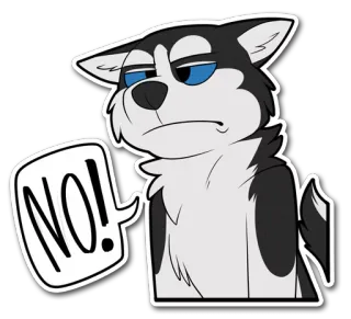 ❌ NO! Hund, Husky, Nein, Tier, Negativ, Ablehnung telegram sticker