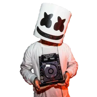 🔉 Marshmello dj, edm, music, mask, marshmello, award telegram sticker