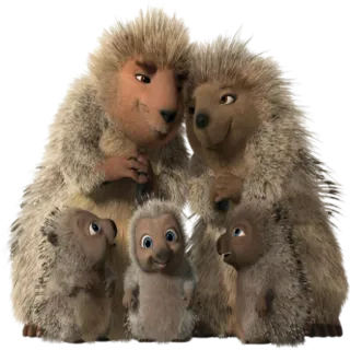 👨‍👩‍👧‍👦 hedgehog, family, cute, animals telegram sticker