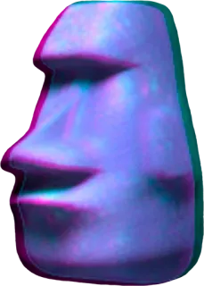 🗿 moai, stone, easter island, statue telegram sticker