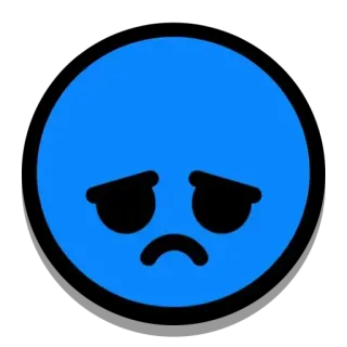 😔 smutny, niebieski, emoji, twarz, nieszczęśliwy, rozżalony telegram sticker