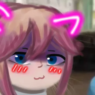 😺 arte digital, estilo anime, orejas de gato, dibujos animados, kawaii whatsapp sticker