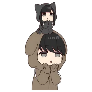 😍 Anime, Słodkie, Kot, Bluza z kapturem, Pies whatsapp sticker