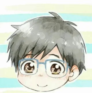 ❄️ anime, manga, character, cartoon, glasses, cute, art, drawing telegram sticker