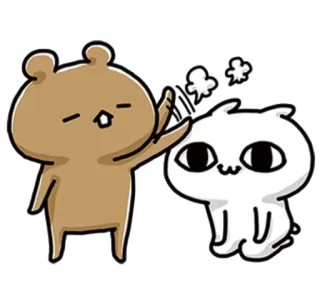 💙 gấu, mèo, dễ thương, nhãn dán, hoạt hình, động vật, hình minh họa telegram sticker