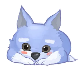 😐 волк, милый, животное, мультик, стикер, каваи telegram sticker
