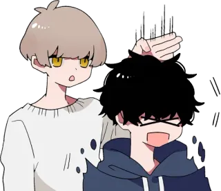 😠 anime, manga, cartoon, cute, friendship, boy whatsapp sticker