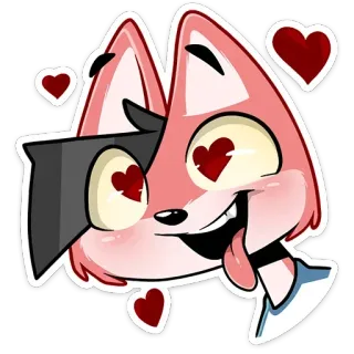 😍 rubah, cinta, hati, kartun, lucu, binatang, stiker telegram sticker