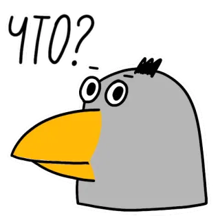 ⁉️ ЧТО? ptak, pytanie, zdezorientowany, rosyjski telegram sticker