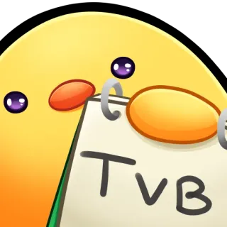 🐤 TVB Dibujo animado, Pegatina, Lindo, Amarillo, Bloc de notas whatsapp sticker