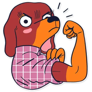 💪 anjing, otot, kuat, kebugaran, kartun telegram sticker