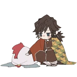 ❤️ Giyu Tomioka Demon Slayer Anime, Thanh Gươm Diệt Quỷ, Giyu Tomioka, Chibi, Hoạt hình, Dễ thương telegram sticker