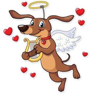 Cupid Dog whatsapp stickers