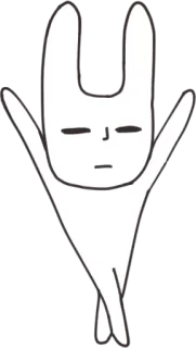 🙌 кролик, персонаж, животное, мультфильм, рисунок telegram sticker