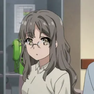 🧪 Futaba Rio Rascal Does Not Dream of Bunny Girl Senpai Anime, Fille, Lunettes, École, Ado telegram sticker