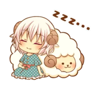 💤 zzzzz ovelha, dormindo, fofo, chibi, kawaii, anime telegram sticker
