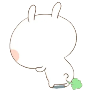 😓 conejo, conejito, pedo, dibujo animado, lindo, humor, animal whatsapp sticker