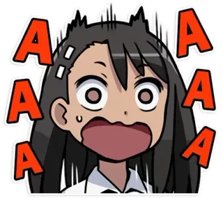 😱 AAAAA аниме, мультфильм, в шоке, крик, эмодзи, лицо telegram sticker
