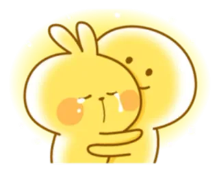 😢 объятие, милый, мультфильм, плач, дружба, утешение telegram sticker
