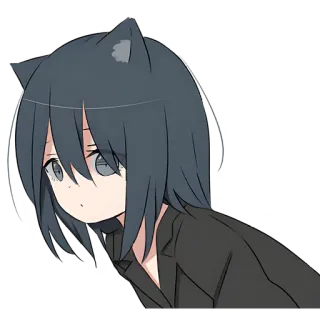 🤨 cô gái anime, tai mèo, dễ thương, manga, kawaii, anime telegram sticker