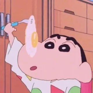 🌱 Shin-chan Crayon Shin-chan Shin-chan, Crayon Shin-chan, Anime, Cartone animato, Uovo, Divertente whatsapp sticker