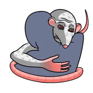 ✋ rata, abrazo, animal, dibujo animado, triste, desesperación telegram sticker