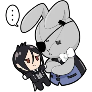 😒 Sebastian Michaelis Black Butler anime, manga, sebastian michaelis, black butler, kawaii, chibi, cute telegram sticker