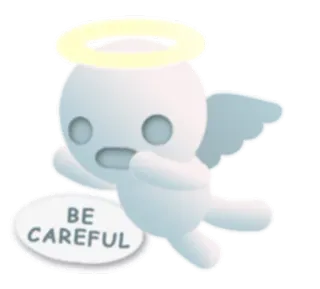 📢 BE CAREFUL 천사, 후광, 조심, 경고 telegram sticker