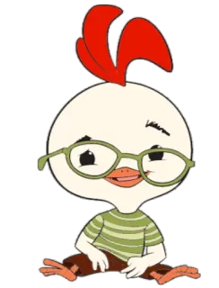😌 Chicken Little Cartoon, Huhn, Brille, Disney, animiert telegram sticker