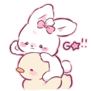 📩 GO!! conejo, pato, lindo, kawaii, animal, animar telegram sticker