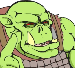 🤔 Orc орк, зеленый, фэнтези, монстр, воин telegram sticker