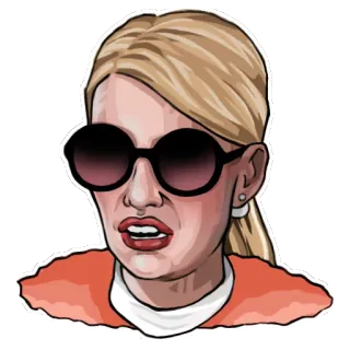 😬 persona, gafas de sol, rubia, cara, expresión telegram sticker