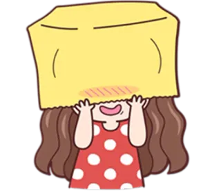 🙈 Cartone animato, Ragazza, Carino, Sacchetto di carta, Nascosto, Anime, Adesivo telegram sticker