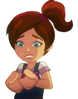🥶 Cartoon, Mädchen, besorgt, verärgert, Animation whatsapp sticker