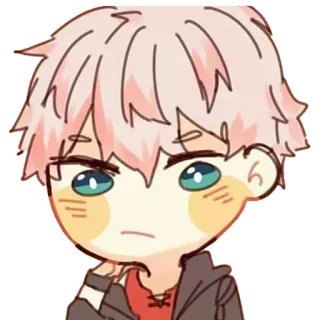 😶 애니메이션, 만화, 치비, 귀여운, 캐릭터, 분홍 머리 whatsapp sticker