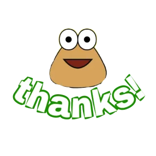 🙏 thanks! ありがとう, 感謝, 謝意, pou telegram sticker