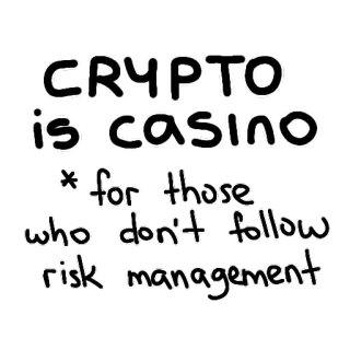 🎰 CRYPTO is casino * for those who don't follow risk management crypto, casino, gestion des risques, cryptomonnaie, investissement, finance telegram sticker