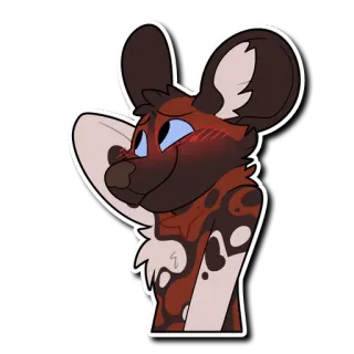 😳 cane, animale, peloso, cartone animato, carino, licaone telegram sticker