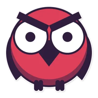 😡 coruja, pássaro, animal, desenho animado, adesivo, fofo, vermelho, bravo whatsapp sticker