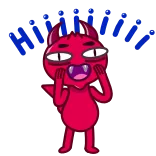 👋 devil, cartoon, demon, red, horns, tail telegram sticker